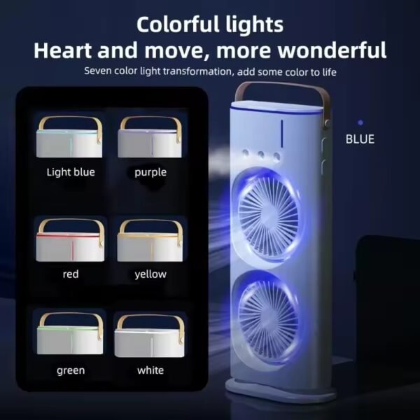 Double Head Rechargeable Remote Control Spray Cooling Fan. - Image 7
